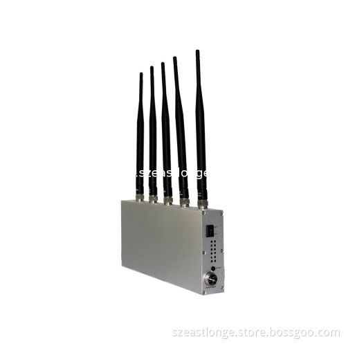 Est-808d Gsm Mobile Phone Signal Jammer 33dbm ( 5 Antenna ) , 930 - 960mhz